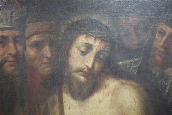 Flemish School Christ wearing the crown of thorns, 43 x 33in.